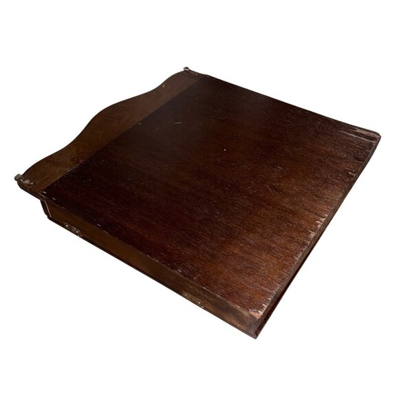 Vintage Wooden Curio Cabinet 16x16" With Glass Doors & 26 Cubbies For Wall Hangi - Picture 8 of 8